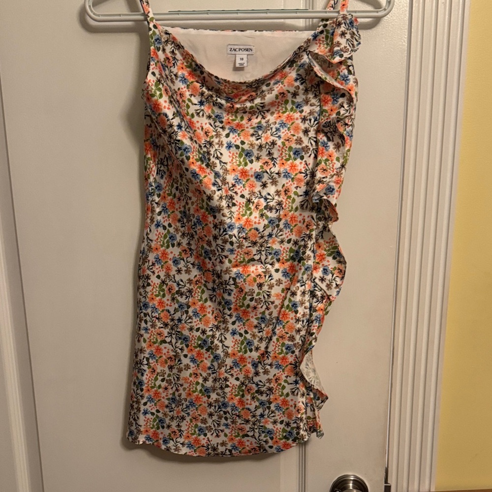 Zac Posen Multicolor Floral Ruffle Dress